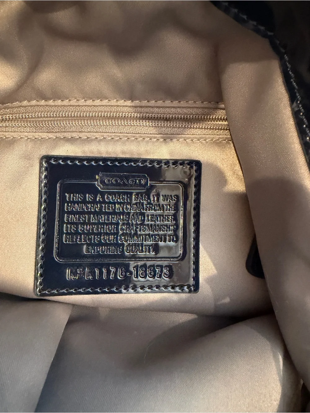 COACH Navy Patent Quilted Chain-Handle Shoulder Bag